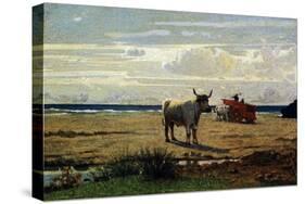 Oxen on Beach-Giuseppe Abbati-Stretched Canvas
