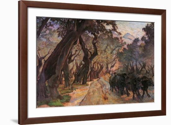 Oxes Among Olive Trees-null-Framed Giclee Print