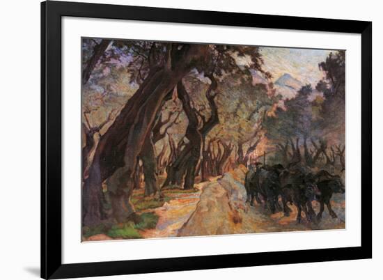 Oxes Among Olive Trees-null-Framed Giclee Print