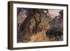 Oxes Among Olive Trees-null-Framed Giclee Print