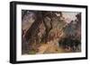 Oxes Among Olive Trees-null-Framed Premium Giclee Print