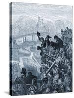 Oxford and Cambridge boat race by Doré-Gustave Dore-Stretched Canvas