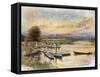 Oxford: Boathouse-Mortimer Menpes-Framed Stretched Canvas