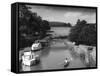 Oxford Canal Scene-null-Framed Stretched Canvas