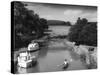 Oxford Canal Scene-null-Stretched Canvas