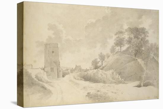 Oxford Castle and the Castle Mound, 27 May 1784-John Baptist Malchair-Stretched Canvas