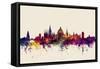 Oxford England Skyline-Michael Tompsett-Framed Stretched Canvas