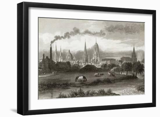Oxford, from Meadows 1840-J Le Keux-Framed Art Print