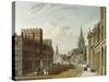 Oxford, High Street Looking West, a History of the University of Oxford, 1814-Rudolph Ackermann-Stretched Canvas