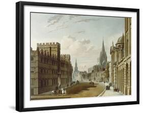 Oxford, High Street Looking West, a History of the University of Oxford, 1814-Rudolph Ackermann-Framed Giclee Print