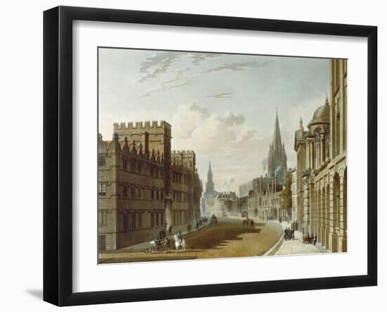 Oxford, High Street Looking West, a History of the University of Oxford, 1814-Rudolph Ackermann-Framed Giclee Print