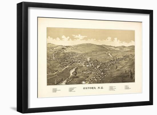 Oxford, New York - Panoramic Map-Lantern Press-Framed Art Print