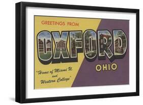 Oxford, Ohio - Miami U & Western College-Lantern Press-Framed Art Print