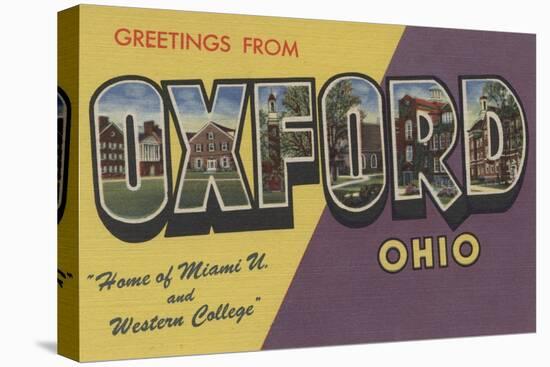 Oxford, Ohio - Miami U & Western College-Lantern Press-Stretched Canvas