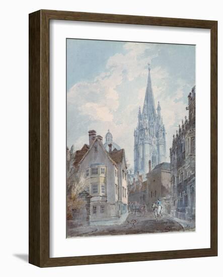 Oxford: St Mary's from Oriel Lane, 1792-1793-J. M. W. Turner-Framed Giclee Print