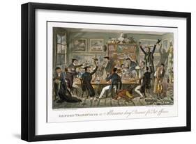 Oxford Transports or Albanians Doing Penance For Past Offences, The English Spy, c.M. Westmacott-Isaac Robert Cruikshank-Framed Giclee Print