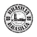 Brasilia Grunge Rubber Stamp-oxlock-Framed Art Print