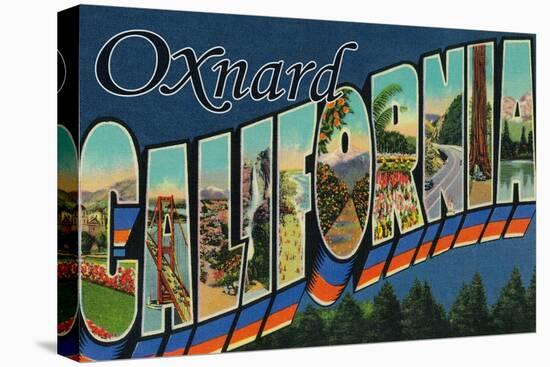 Oxnard, California - Large Letter Scenes-Lantern Press-Stretched Canvas
