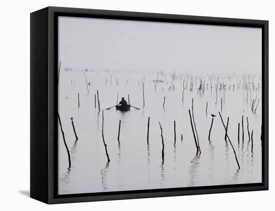 Oyster Beds, Arcachon, Gironde, Aquitaine, France-Adam Woolfitt-Framed Stretched Canvas