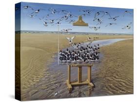 Oyster Catchers-Harro Maass-Stretched Canvas