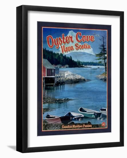 Oyster Cove Nova Scotia-Old Red Truck-Framed Giclee Print