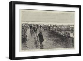 Oyster Cultivation in Brittany, English Visitors at the Oyster Beds at Cancale-null-Framed Giclee Print