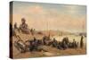 Oyster Fishers - Cleaning the Oysters after the Catch-Jacques Eugene Feyen-Stretched Canvas