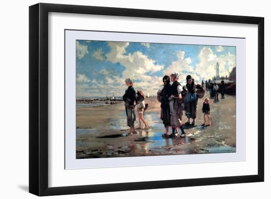 Oyster Gatherers of Cancale-John Singer Sargent-Framed Art Print