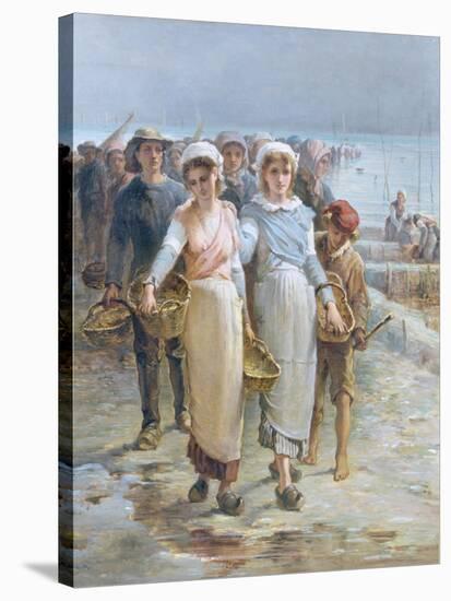 Oyster Girls at Cancale-Francois Nicolas Augustin Feyen-Perrin-Stretched Canvas