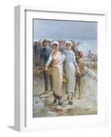 Oyster Girls at Cancale-Francois Nicolas Augustin Feyen-Perrin-Framed Giclee Print