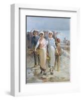 Oyster Girls at Cancale-Francois Nicolas Augustin Feyen-Perrin-Framed Giclee Print