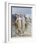 Oyster Girls at Cancale-Francois Nicolas Augustin Feyen-Perrin-Framed Giclee Print