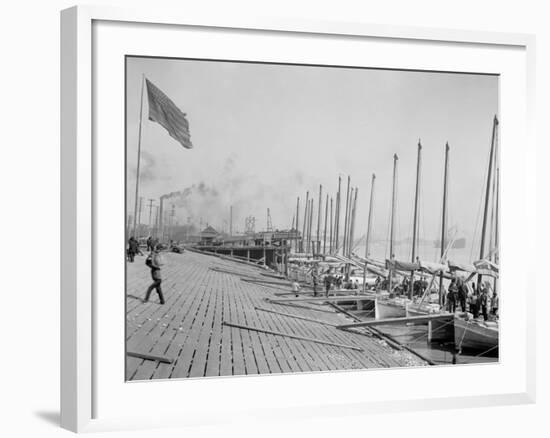 Oyster Luggers at the Levee, New Orleans-null-Framed Photo