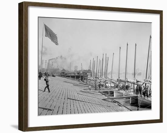 Oyster Luggers at the Levee, New Orleans-null-Framed Photo