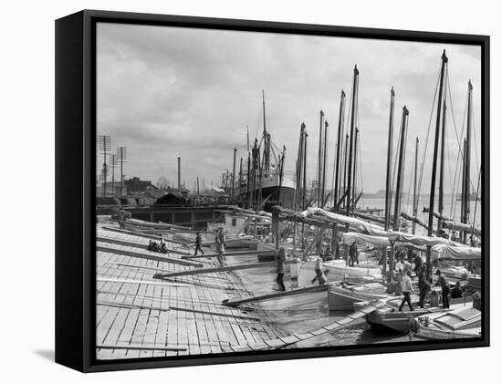 Oyster Luggers, New Orleans, La.-null-Framed Stretched Canvas