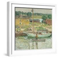 Oyster Sloop, Cos Cob 1902-Frederick Childe Hassam-Framed Giclee Print