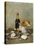 Oysters, Cake and a Bottle of Champagne, 1891-Victor Morenhout-Stretched Canvas