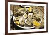 Oysters (huitres) ready to eat, thousands of tons of the shellfish are grown annually here, Ile de -Robert Francis-Framed Photographic Print