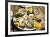 Oysters (huitres) ready to eat, thousands of tons of the shellfish are grown annually here, Ile de -Robert Francis-Framed Photographic Print