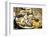 Oysters (huitres) ready to eat, thousands of tons of the shellfish are grown annually here, Ile de -Robert Francis-Framed Photographic Print