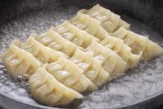 Cooking Gyoza Dumplings, Potstickers, Japanese Food-oysy-Photographic Print