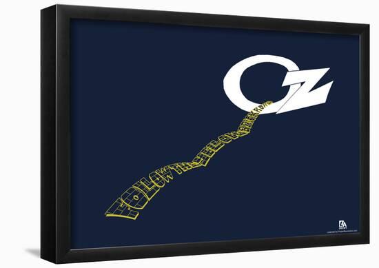 Oz Follow the Yellow Brick Road Text Poster-null-Framed Poster