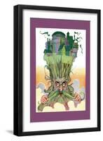 Oz on Ruggedo's Head-John R. Neill-Framed Art Print