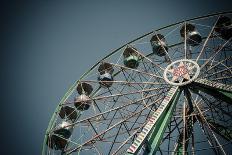 Ferris Wheel in Amusement Park on Clear Blue Sky-OZMedia-Photographic Print