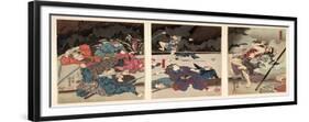 P.216-1955 the Death of Yamanaka Dankuro, Triptych-Kuniyoshi Utagawa-Framed Giclee Print
