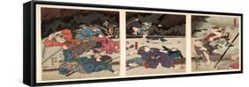 P.216-1955 the Death of Yamanaka Dankuro, Triptych-Kuniyoshi Utagawa-Framed Stretched Canvas