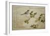 P.332-1946 Vol.2 F.2 Manchurian Great Tit and a Robin, from an Album 'Birds Compared in Humorous…-Kitagawa Utamaro-Framed Giclee Print