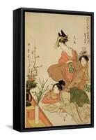 P.351-1945 Scene 4, Comparison of Celebrated Beauties and the Loyal League, C.1797-Kitagawa Utamaro-Framed Stretched Canvas