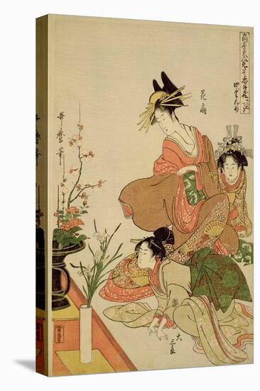 P.351-1945 Scene 4, Comparison of Celebrated Beauties and the Loyal League, C.1797-Kitagawa Utamaro-Stretched Canvas