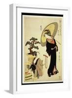 P.352-1945 Scene 5, Comparison of Celebrated Beauties and the Loyal League, C.1797-Kitagawa Utamaro-Framed Giclee Print